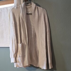 a new day Cream Ribbed Open-Front Cardigan